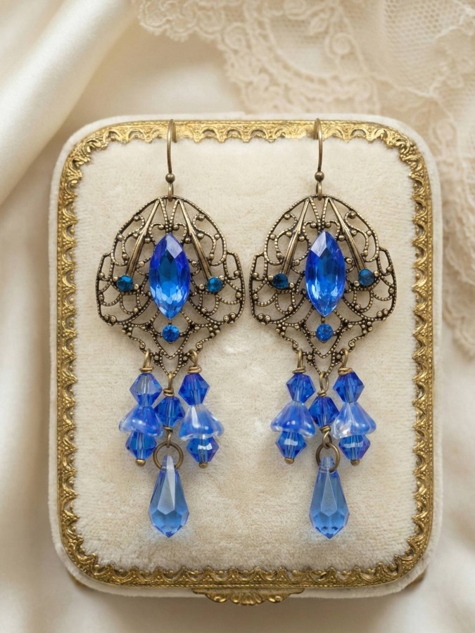 Auskarai "Blue wind"