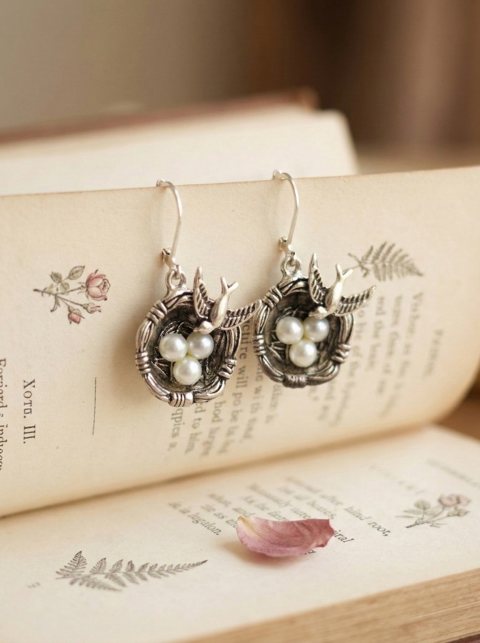 Auskarai "Silver Nest"