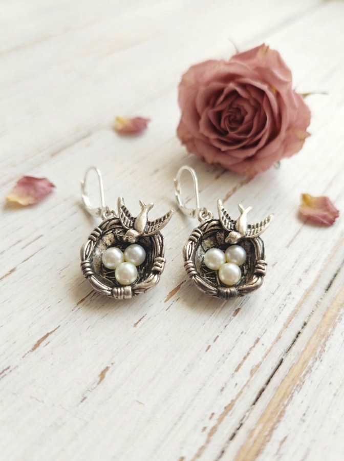 Auskarai "Silver Nest"