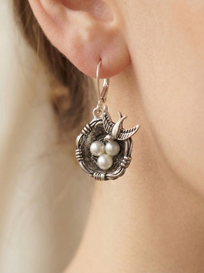 Auskarai "Silver Nest"