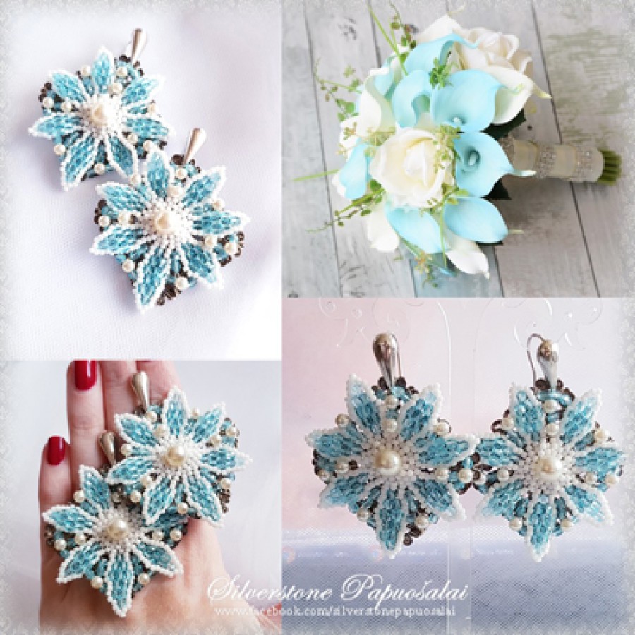 Earrings "Blue flowers"