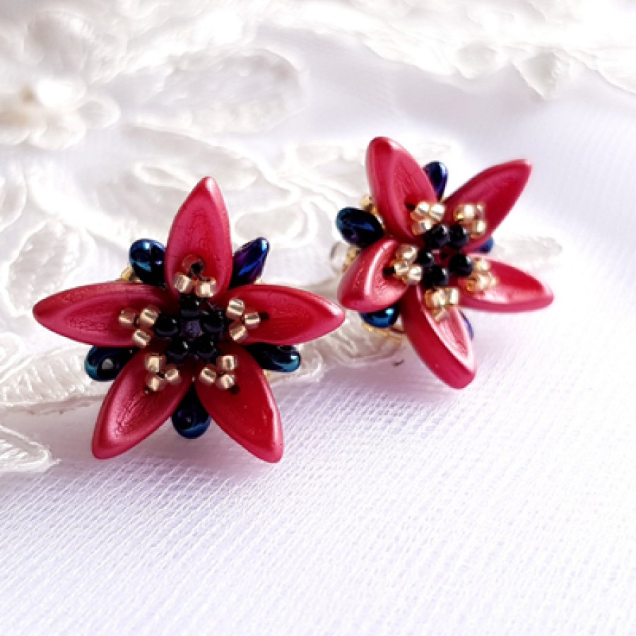 Earrings "Red Stars" 