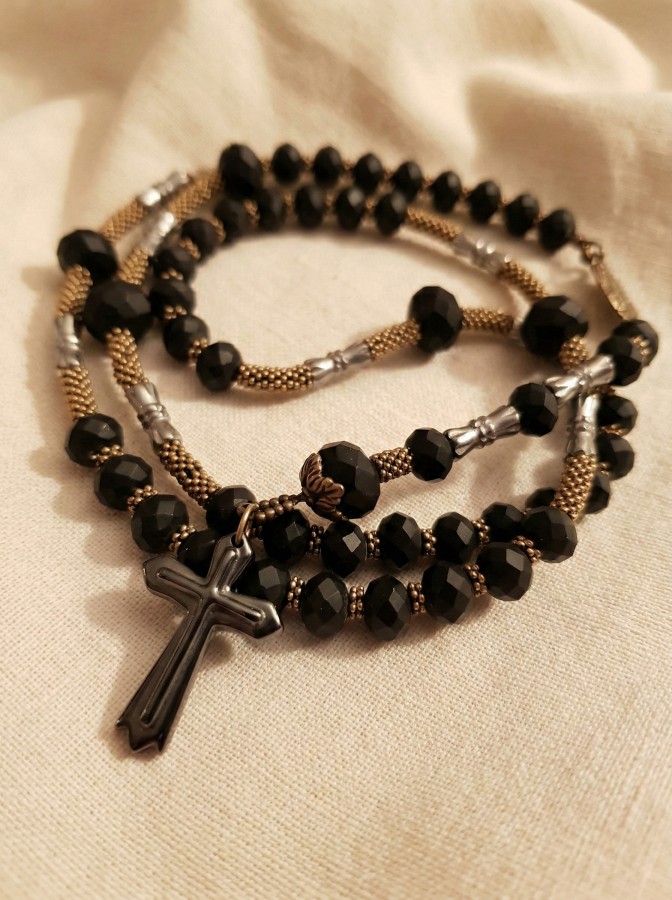 Rosary "Hematite cross"