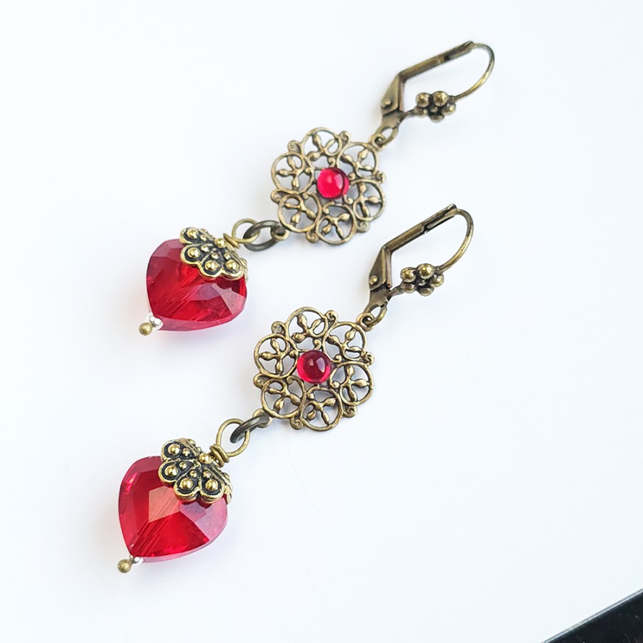 Auskarai "Vintage Hearts"