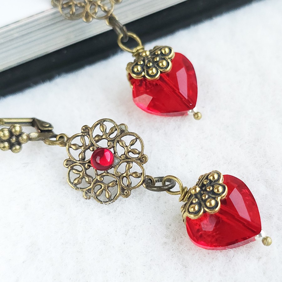 Auskarai "Vintage Hearts"