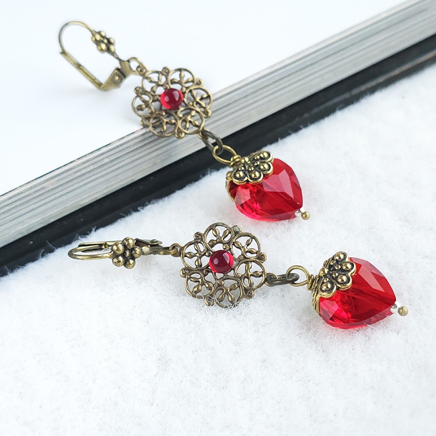 Auskarai "Vintage Hearts"